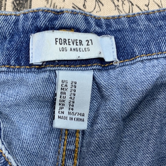 Forever 21 Blue Mom Jeans With Denim Belt - Picture 4 of 4